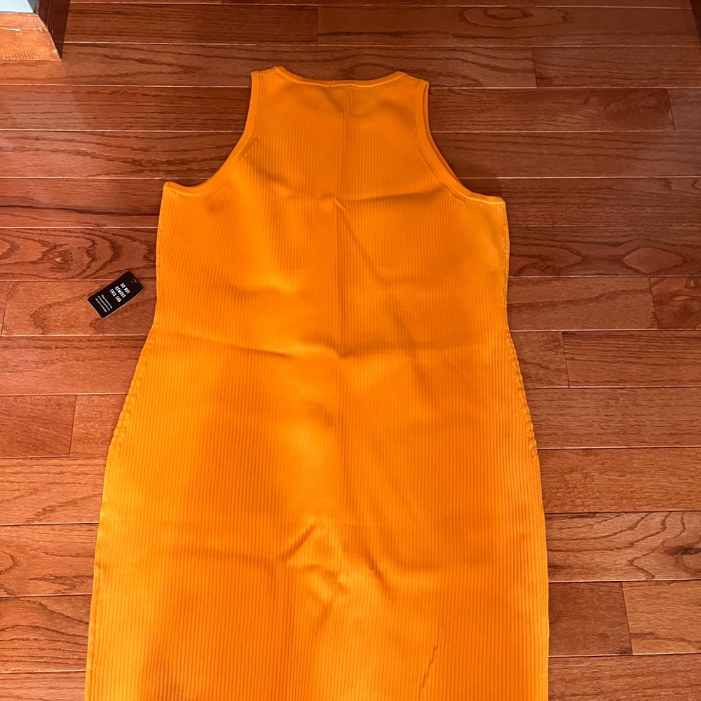 Express Vibrant Orange Midi Dress
